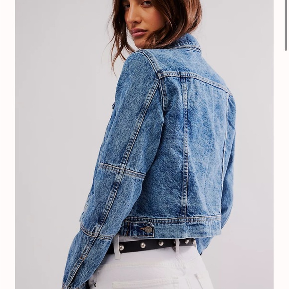 Free People Rumors Denim Jacket Indigo Blue Size Medium - Picture 2 of 6
